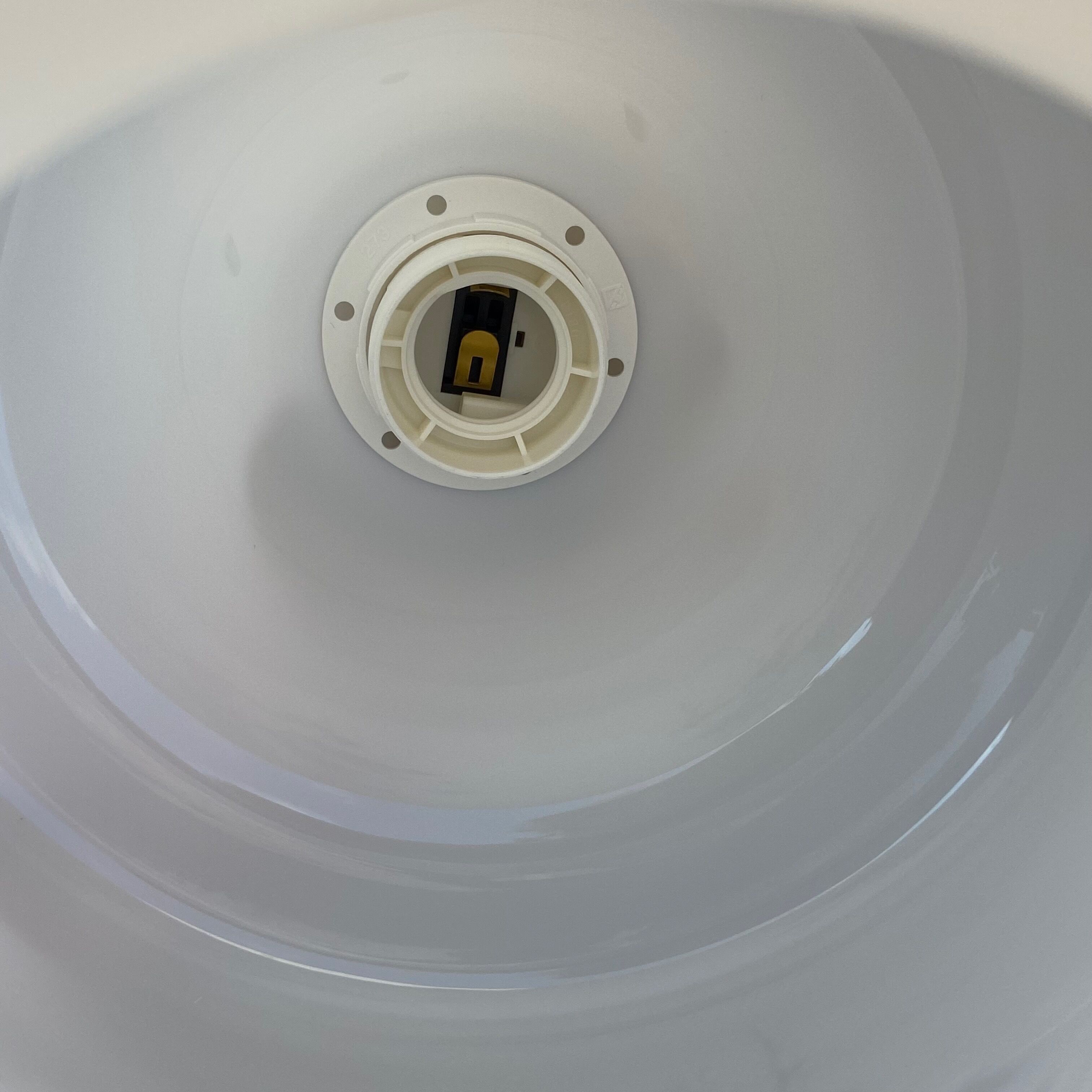 Opaline pendant lamp-Bird decoration-60s