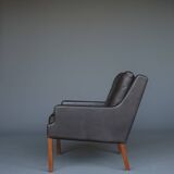 x2 Danish Armchairs in Leather by Georg Thams, Denmark 1960s