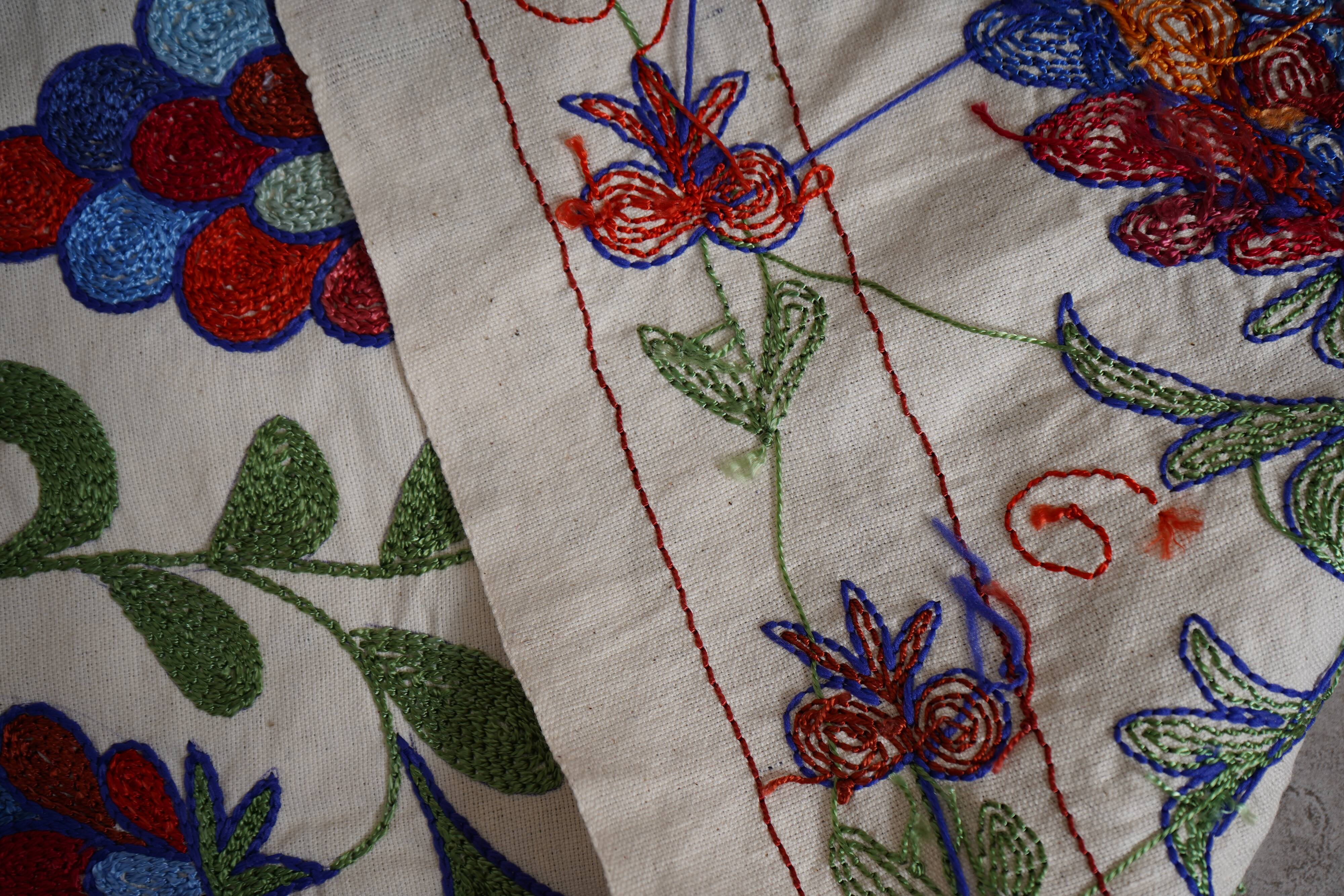 Hand-knotted rug, vintage Turkish rug 43x180 cm