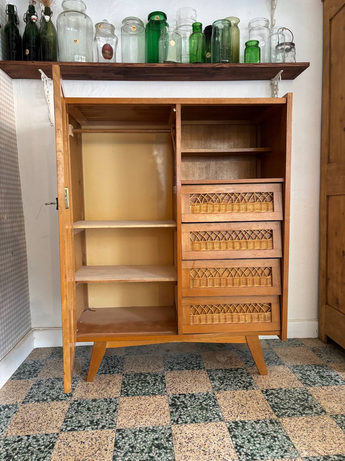 Vintage wardrobe chest of drawers