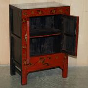 Armoirechinoise antique laquée à la main, grande armoire latérale
