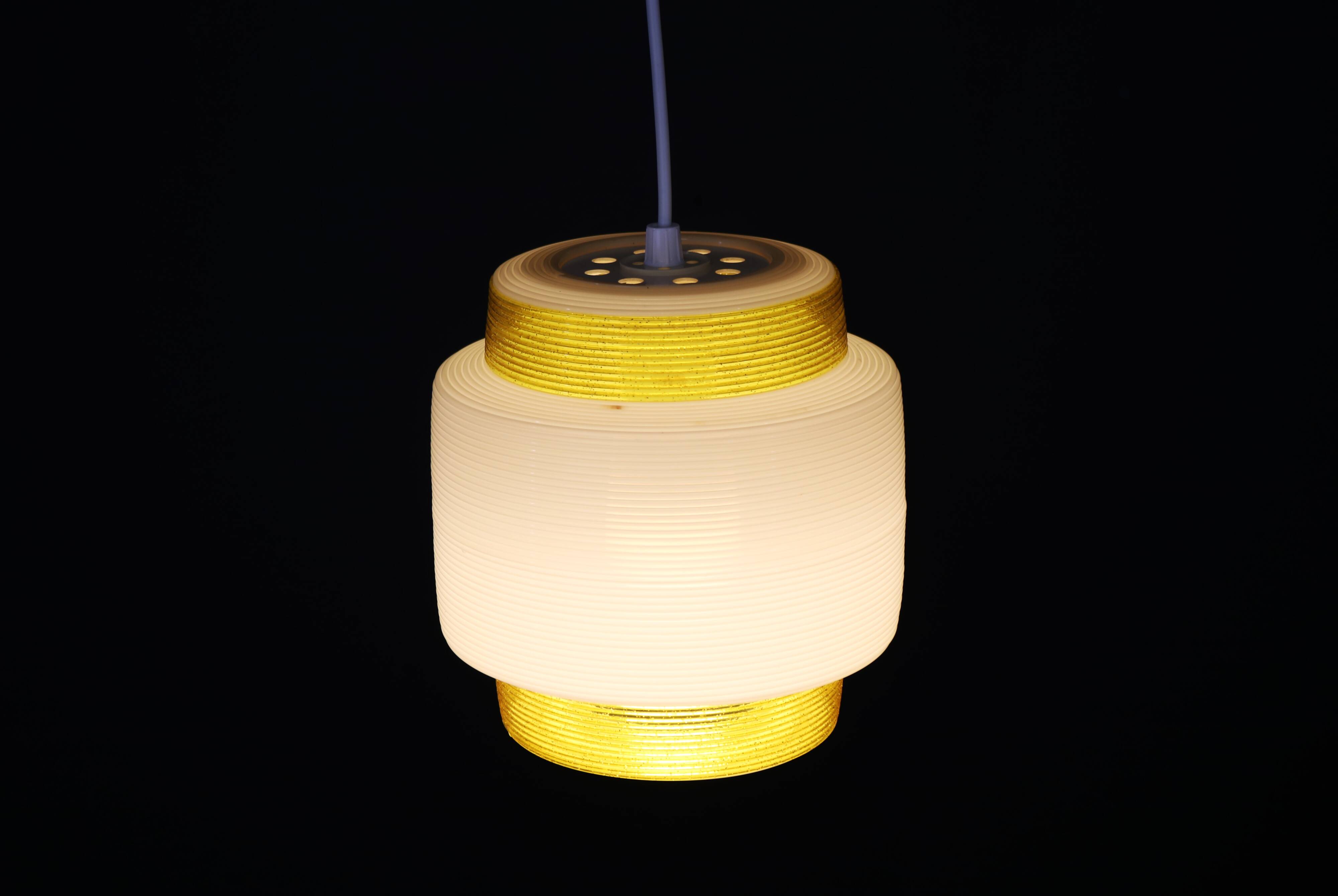 Ultra rare and old yellow and white Rotaflex lamp by Yahsa Heifetz