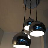 3 chrome balls pendant lamp 80s