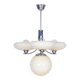 Art Deco Chandelier in Chrome-Plated Steel and Opal Glass, Czech, 1920s