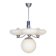 Art Deco Chandelier in Chrome-Plated Steel and Opal Glass, Czech, 1920s