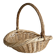 Large antique woven wicker basket with handle.