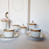 Lujoso Play para Café o Tee para respaldo en Porcelana Tharaud Limoges Modelo Austerlich