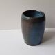Vase en céramique couleur bleu Cobalt signé EG
