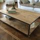 Table basse bois et fer 2 plateaux