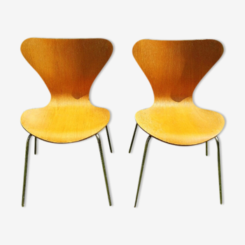 Paire de chaises Arne Jacobsen Fritz Hansen ed. 1983