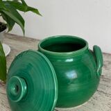 Large green ceramic candy box