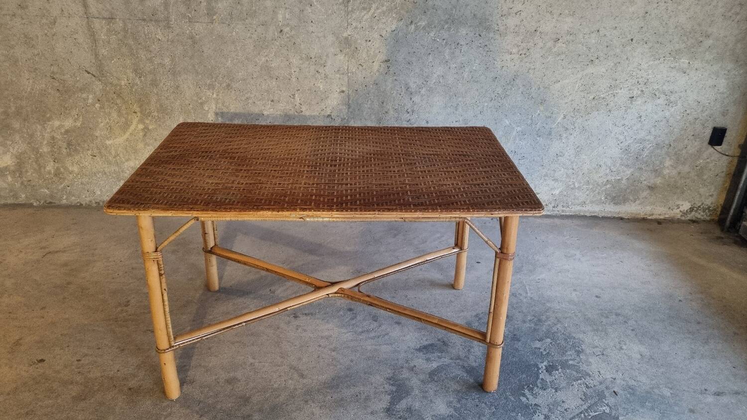Vintage rattan table