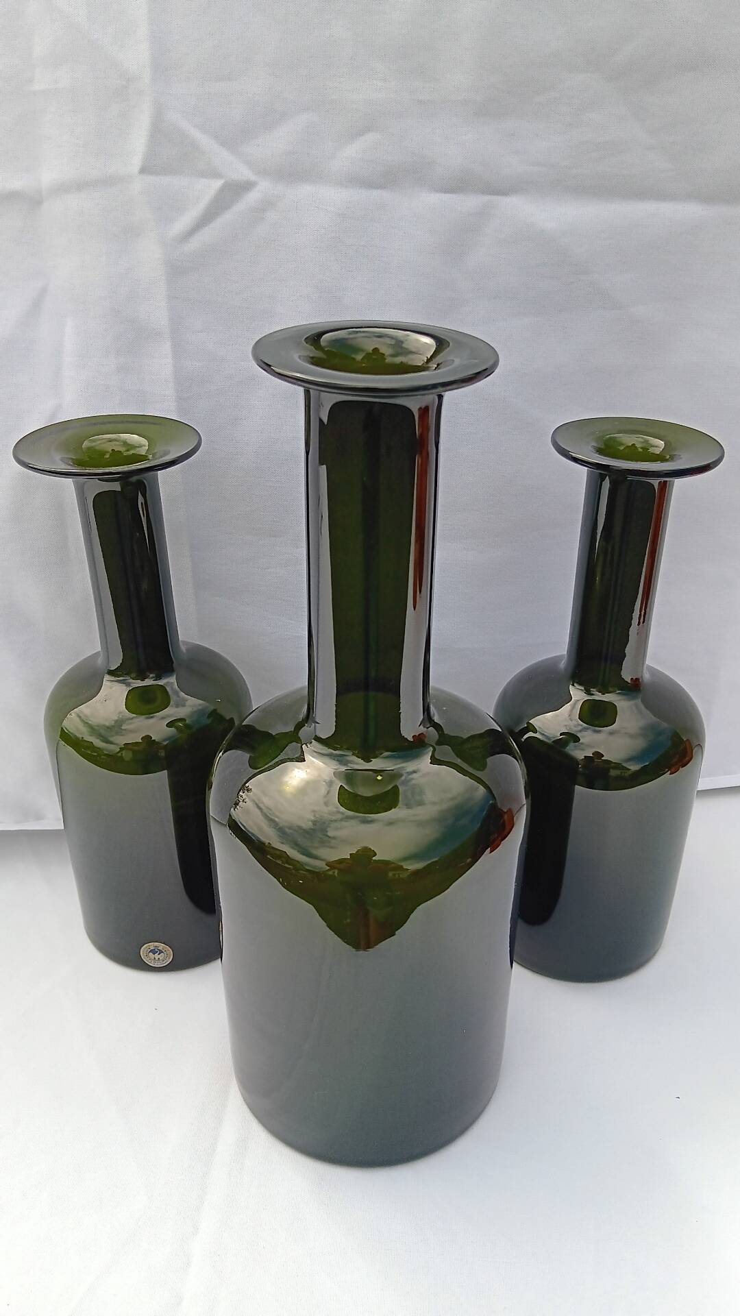 Set of 3 gulvase from october brauer for holmegaard