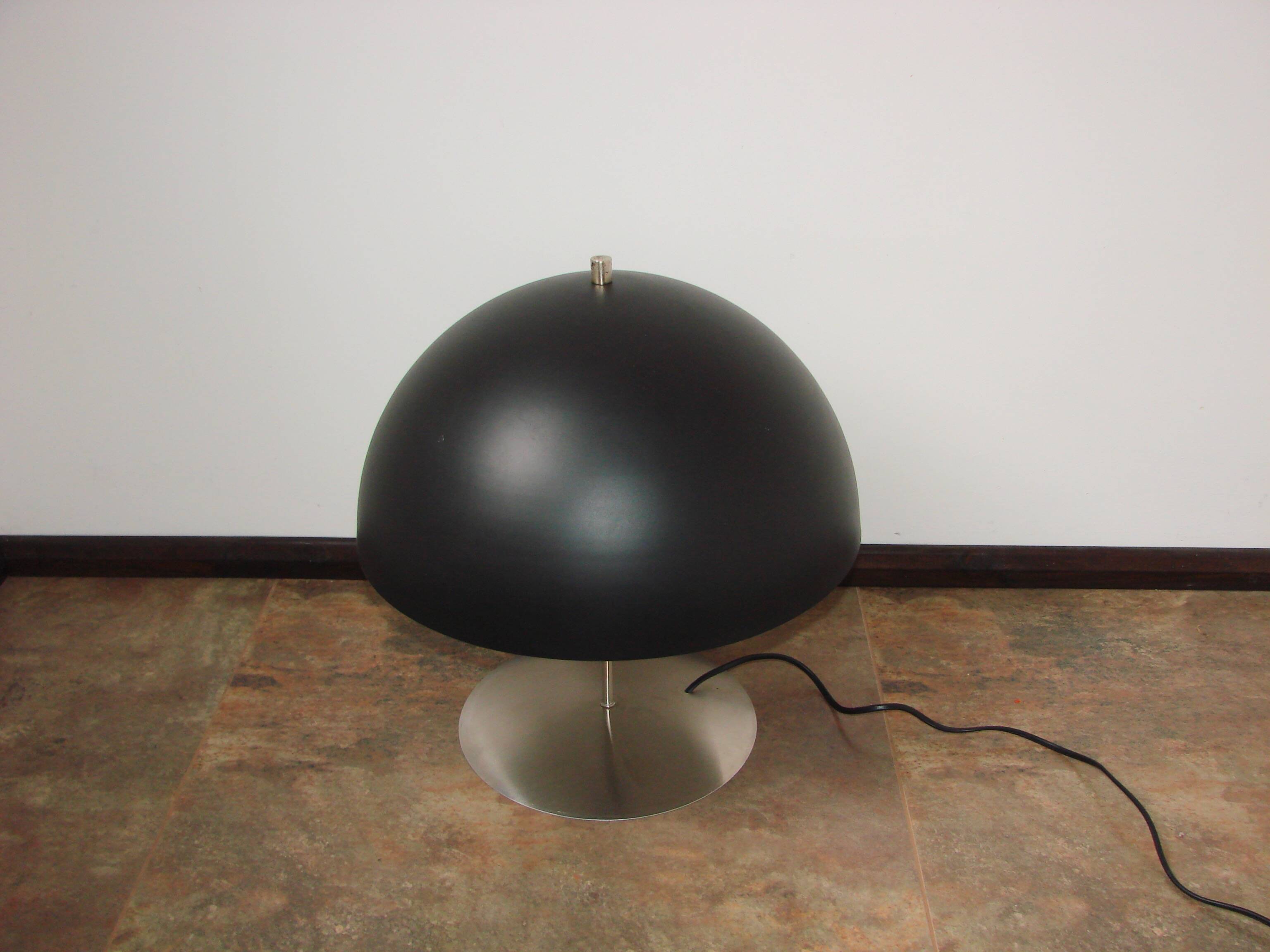 Modern table lamp – 1980s, metal, black shade, 2x E27
