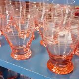 Set of 11 Art Deco water glasses from the 40s