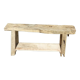 Workbench in raw solid wood with its shelf