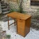 Vintage desk with curtain – wood – side shelf