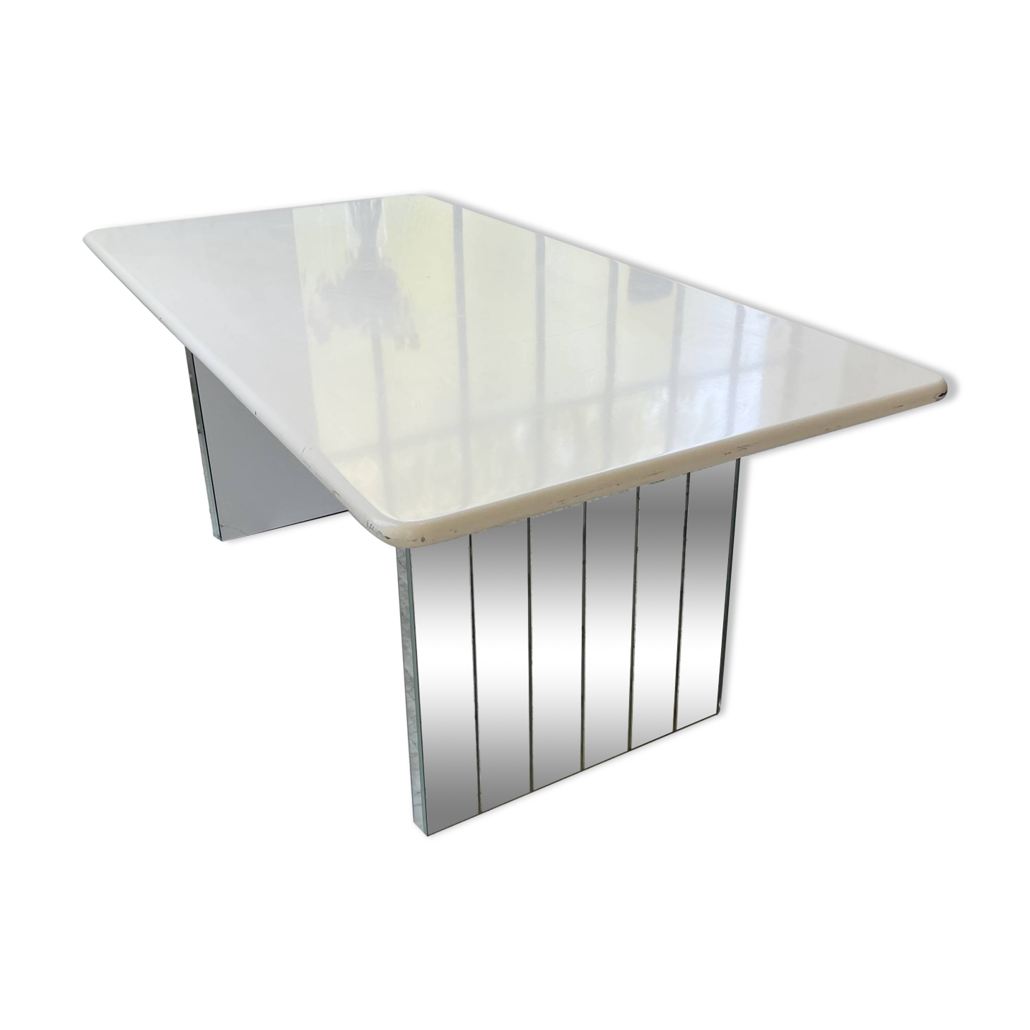 80s lacquered desk and mirror