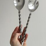 Twisted metal salad servers