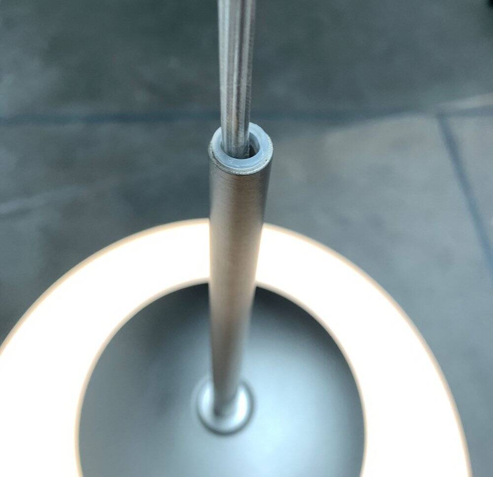 Suspended glass ball lamp by Peill & Putzler.