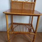 Vintage bamboo bedside pair