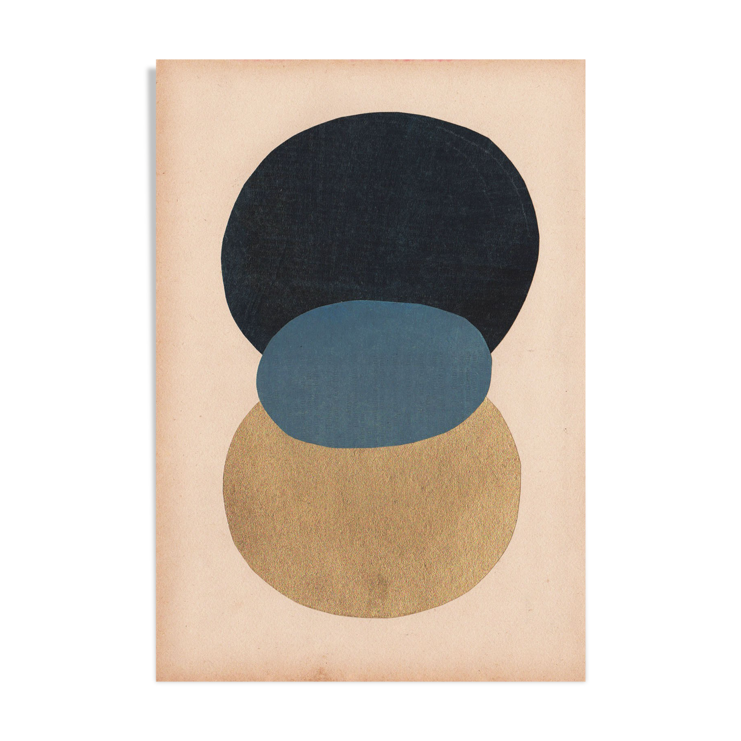 Collage on dated and signed paper without frame N10