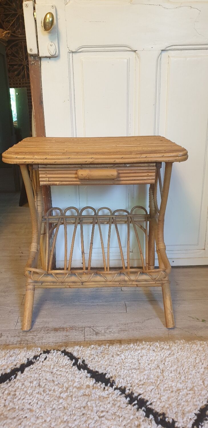 Rattan bedside table