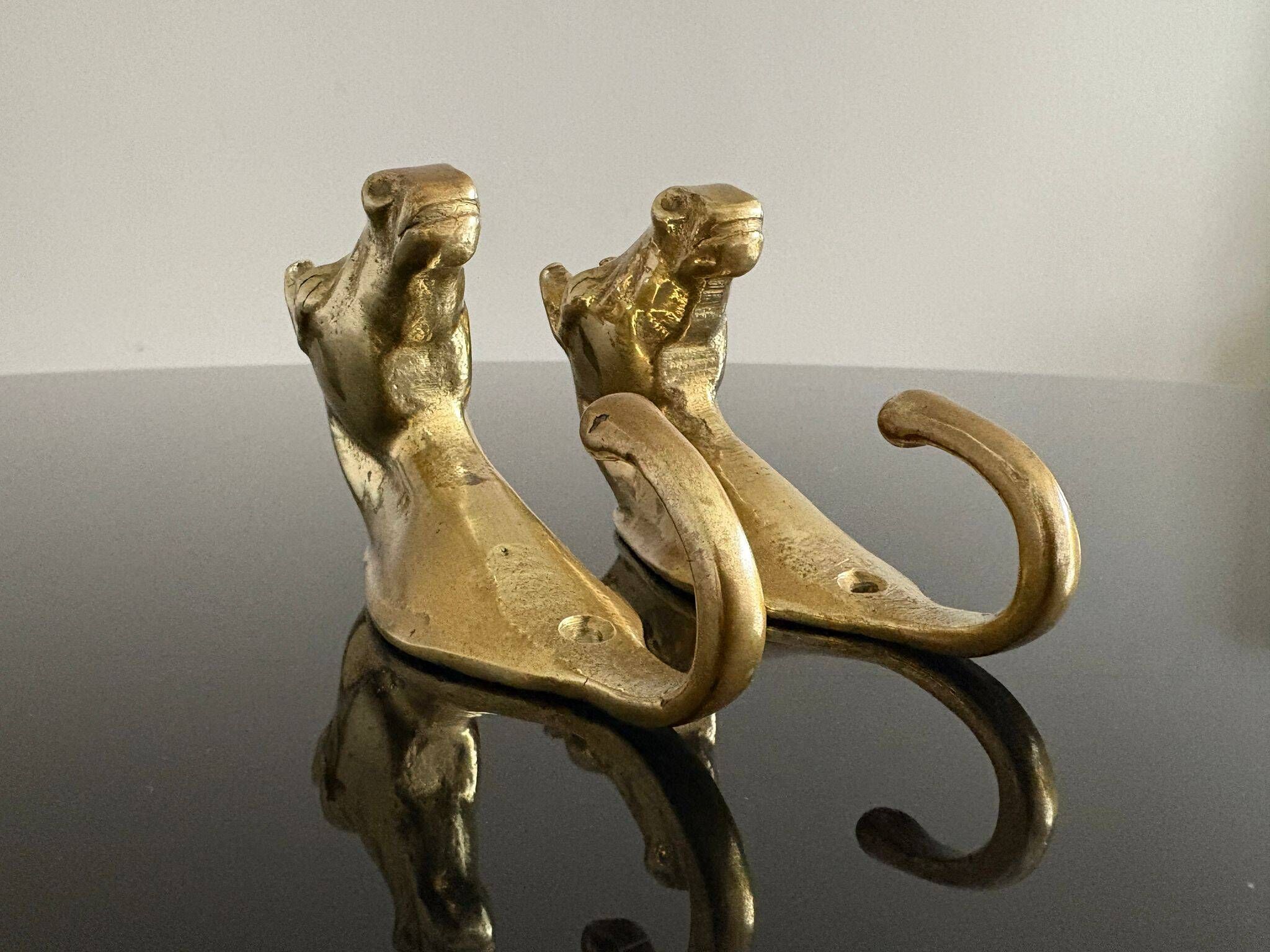 Pair of bronze coat hooks - Italy, 1950s