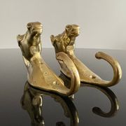 Pair of bronze coat hooks - Italy, 1950s