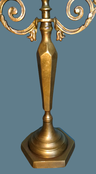 Pair of chandeliers three neo-classical fires - patinated bronze - 1950s - France