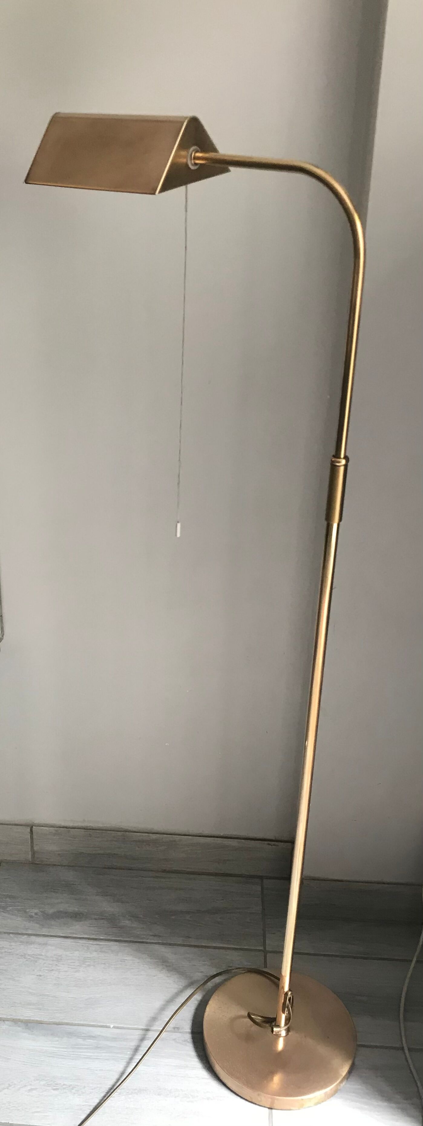 Floor lamp reading machine in vintage brass