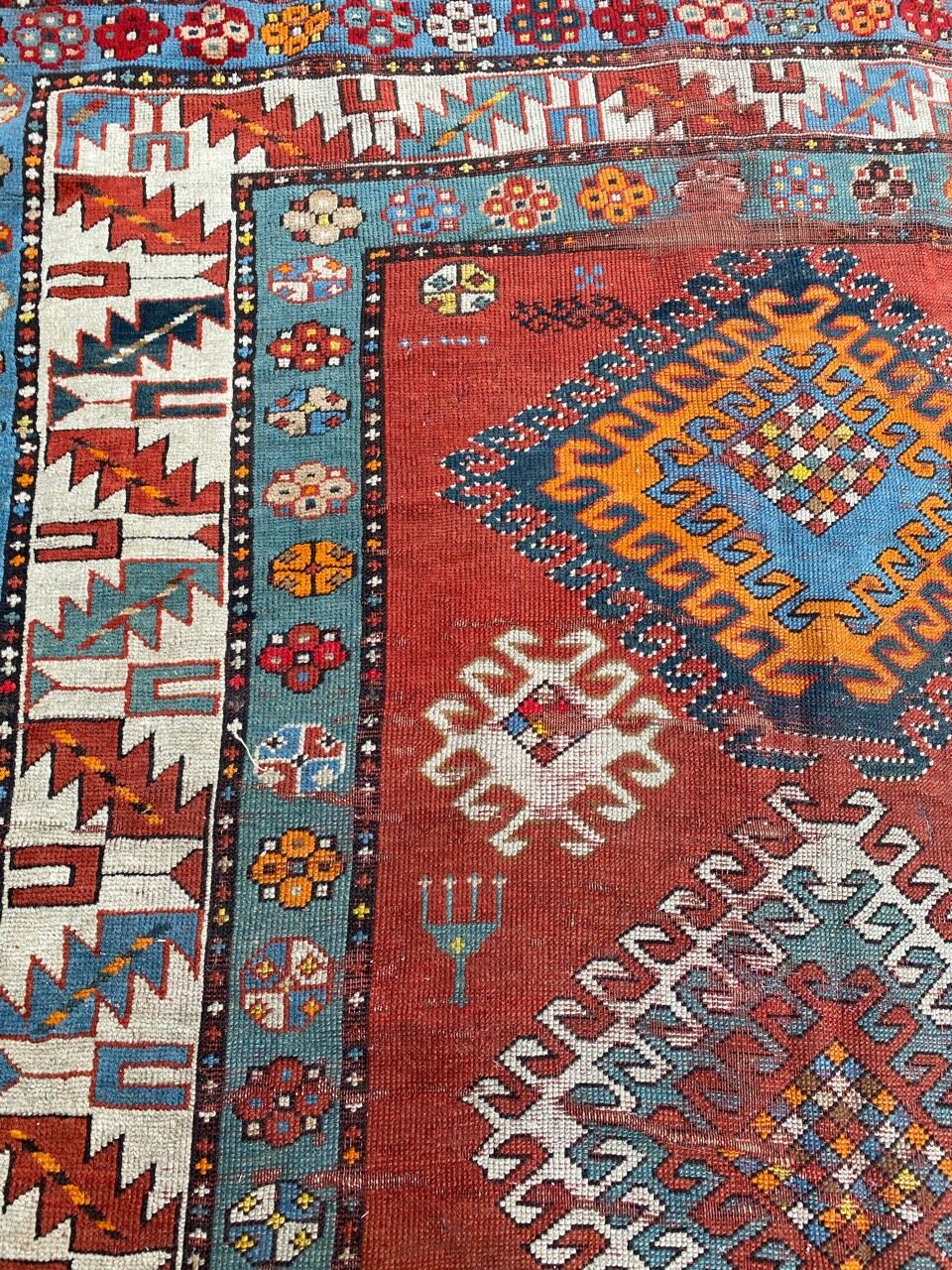 Kazak ancient Caucasian carpet 140x300 cm