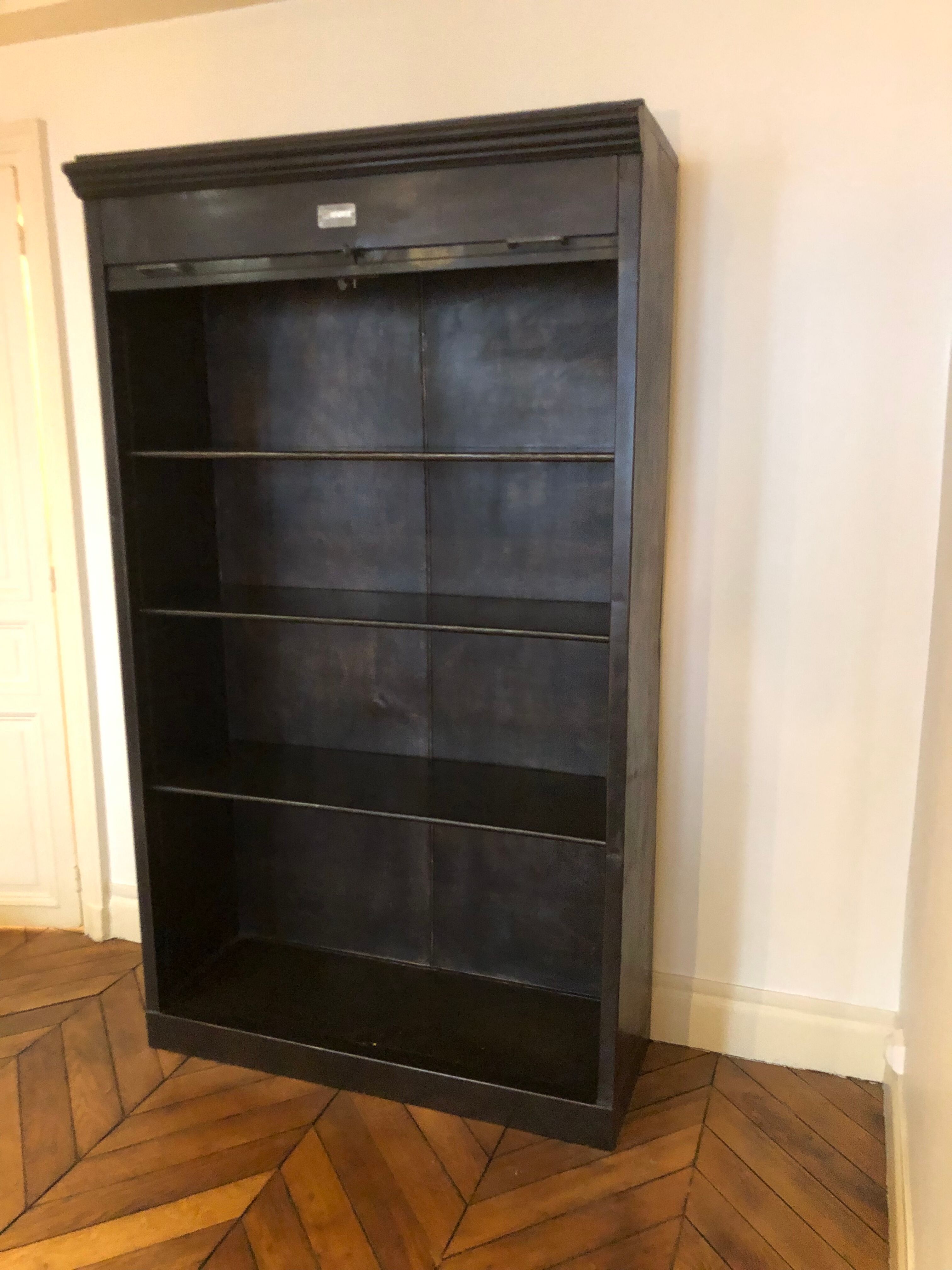Industrial zipper cabinet in black metal