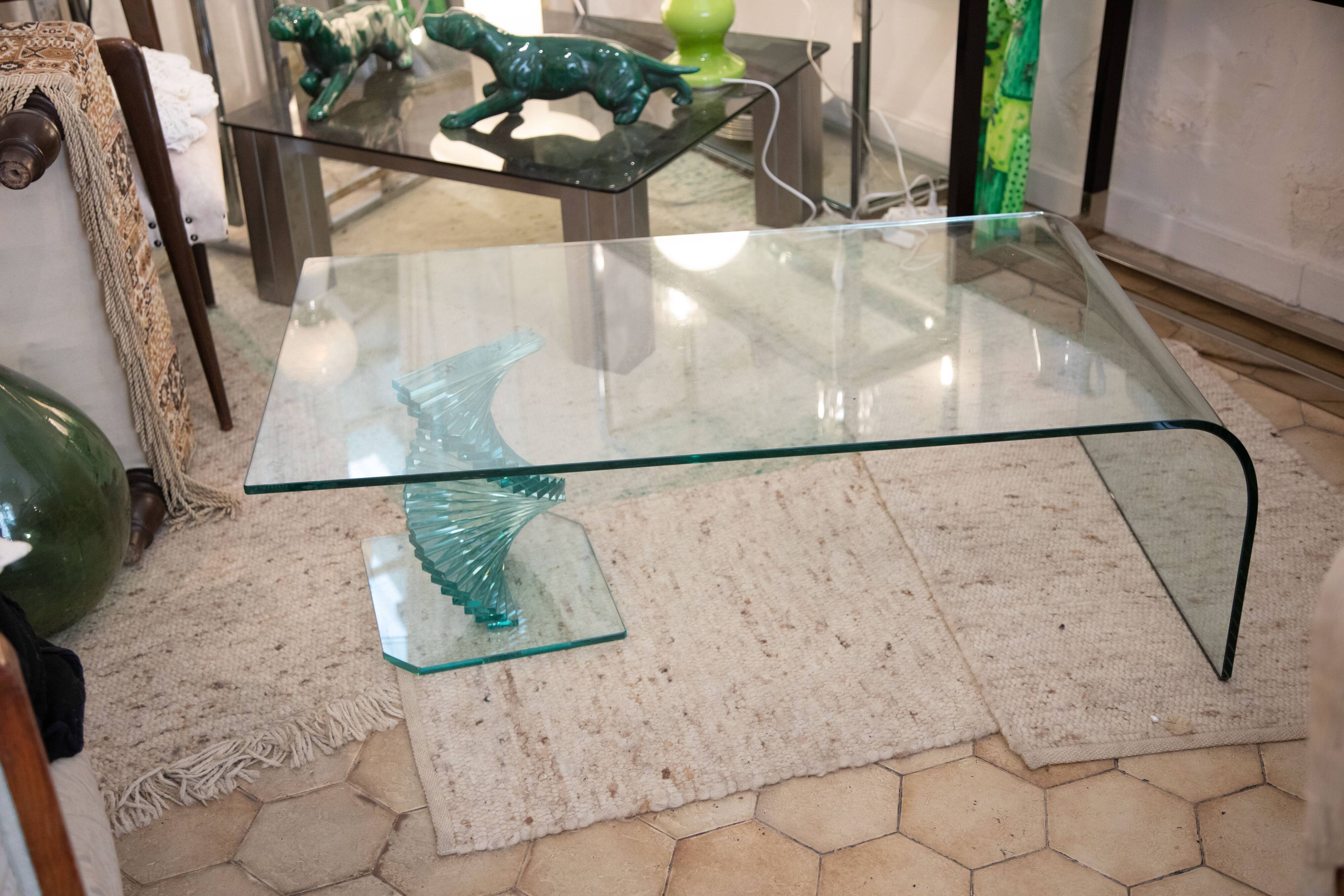 Twisted glass coffee table Italy 70