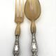 Serving cutlery, salad cutlery, in filled silver, minerva hallmarks