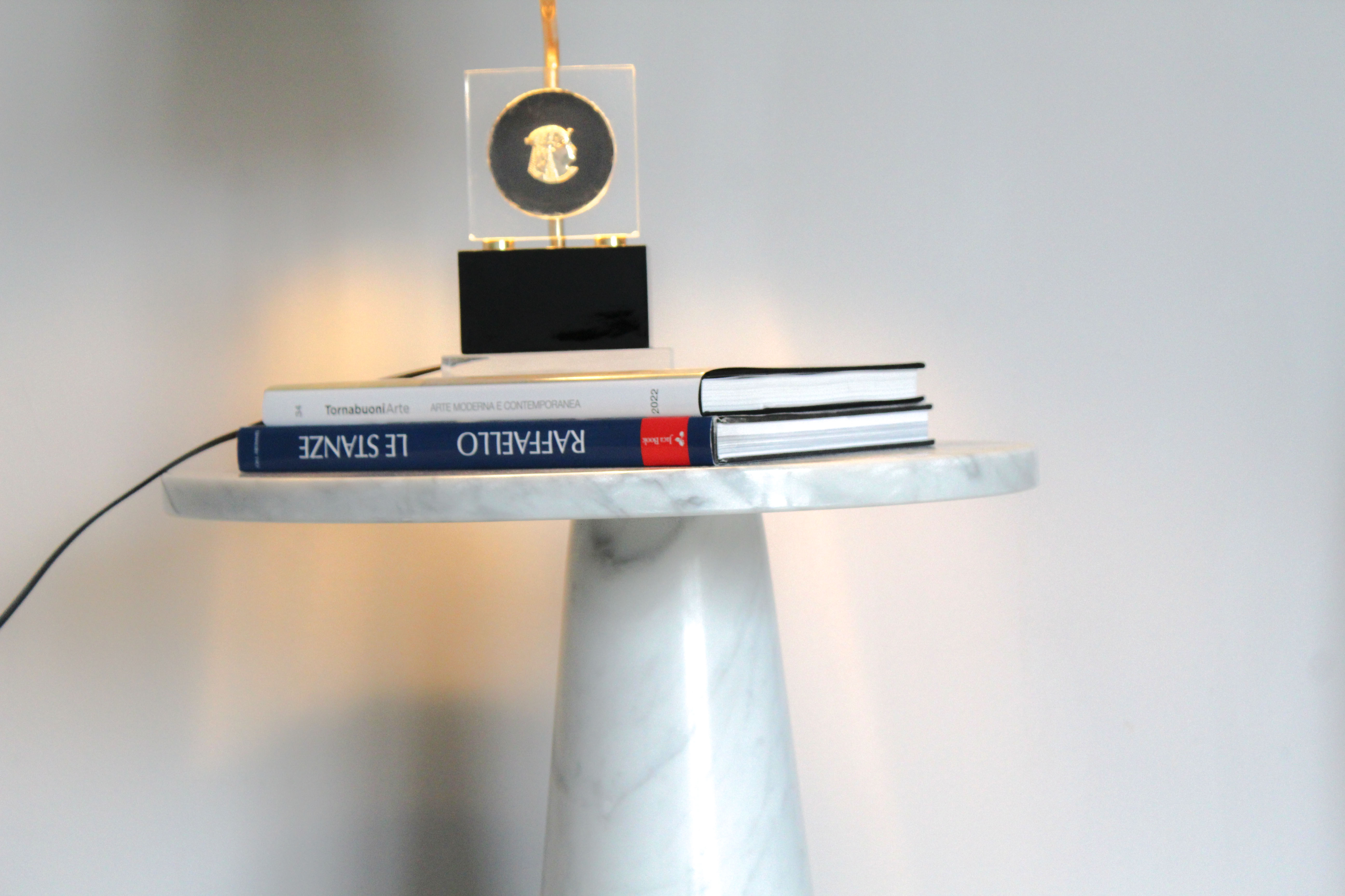 Pair of coffee tables in carrara white carrara marble