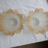 Pair of Art Deco glass tulips / pendant lights