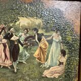 Romantic oil painting on panel from the 19th century