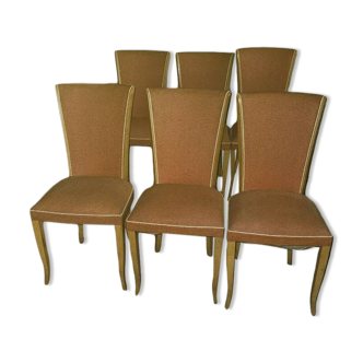 Lot de 6 chaises année 50 vintage