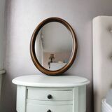Vintage oval mirror from the 70s 47x37cm
