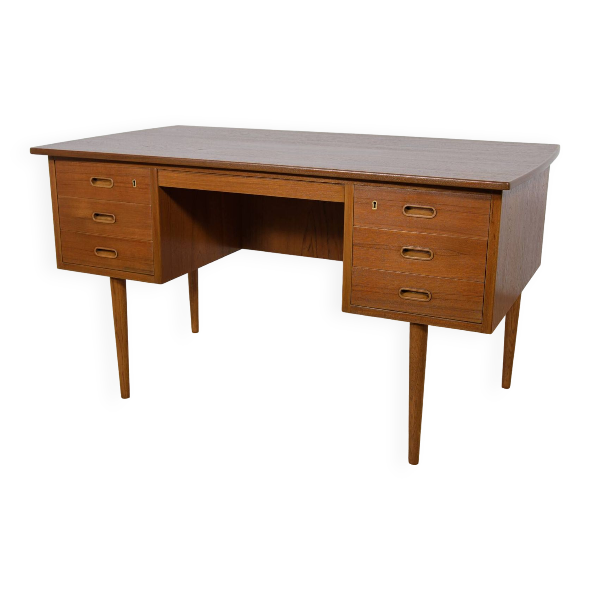 Mid-Century Freestanding Teak Desk, 1960s