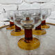 Series of 6 vintage stemmed glasses from the 70s