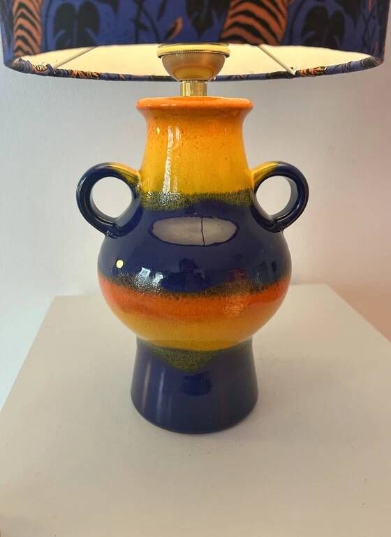 Upcycled table lamp made from an original 1970s Pop Art Dümler & Breiden vase.