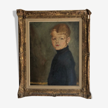 Tableau école du 19 eme portrait d'un enfant