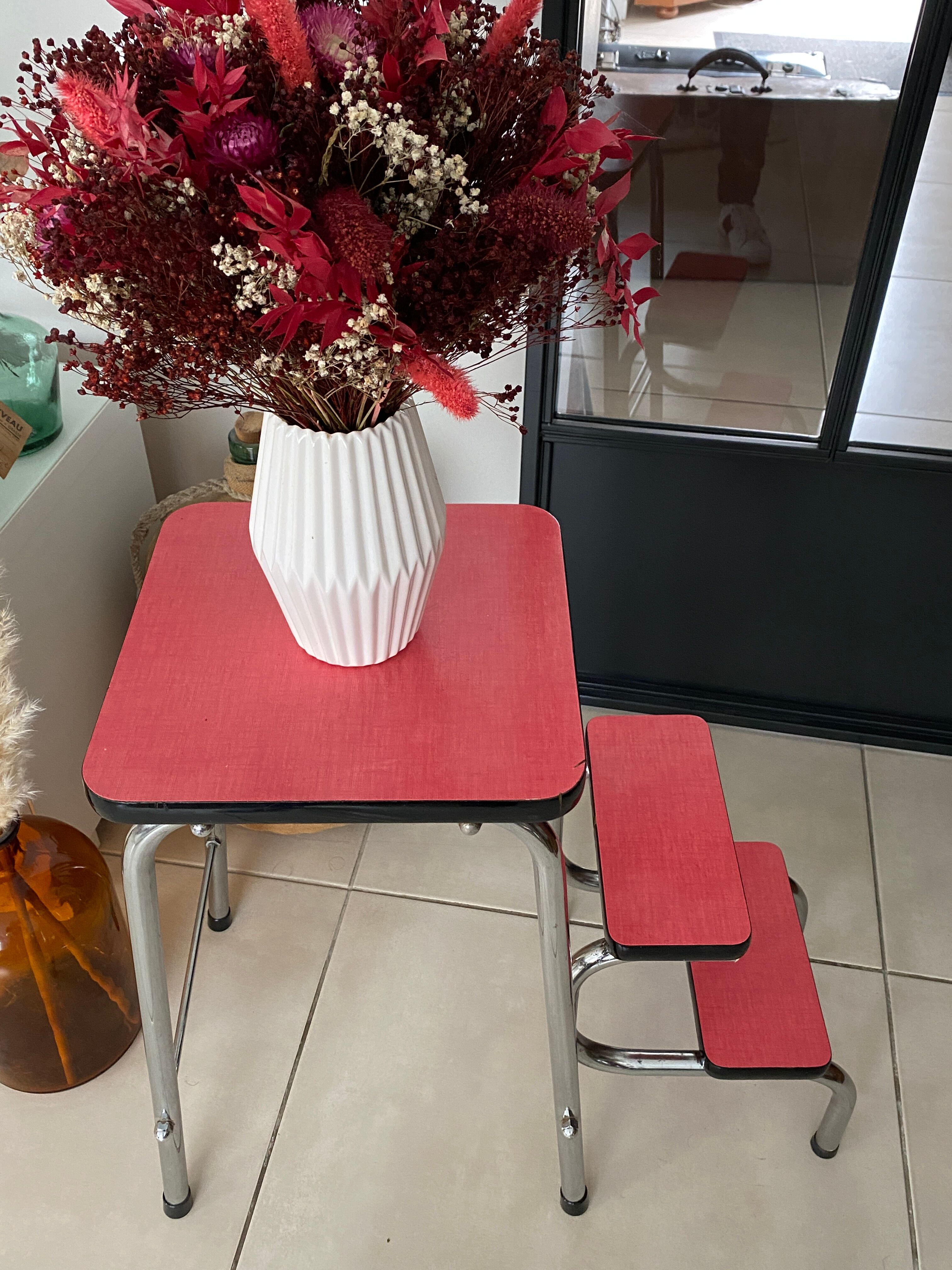 Stool stepladder formica vintage