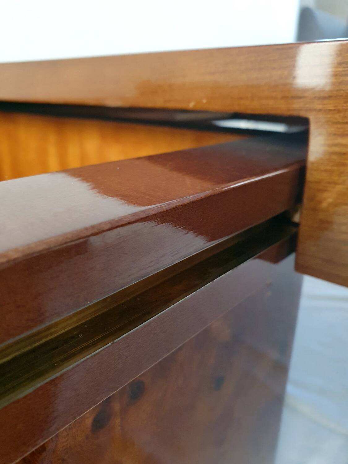 Elm burl coffee table, 70s