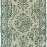 Hand-knotted antique turkish 1970s 178 cm x 289 cm blue carpet