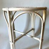 Vintage rattan and wicker side table
