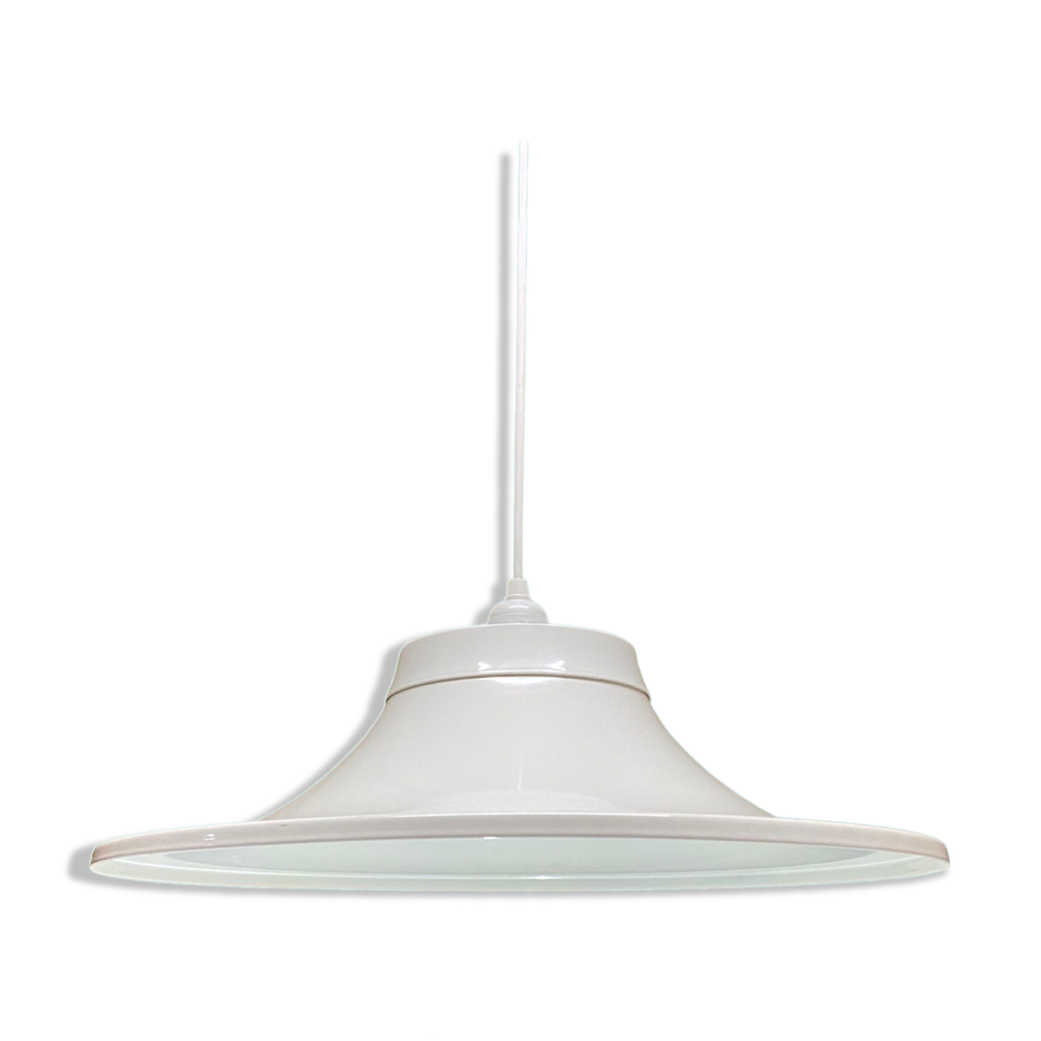 Danish Vintage Hanging Light 1970s | Mid Century Scandinavian Modern Lighting | White Retro Pendant