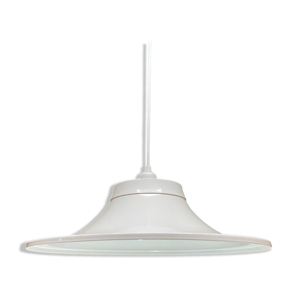 Danish Vintage Hanging Light 1970s Mid Century Scandinavian Modern  Lighting White Retro Pendant